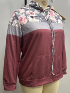 2024 Plus Size Autumn And Winter New Women's Pullover Print Hooded Pullover Pocket Long Sleeve Top