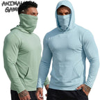 Mens UPF50+ Performance T-Shirt Hoodie Hiking Quick Dry Sweatshirts Sunscreen Fishing Wear Long Sleeve Sun Protection Tshirts