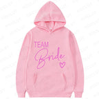 Team Bride Matching Hoodies Women Soft Casual Bridesmaid Bachelorette Party Gift Hooded Sweatshirts Wedding Group Outfits Tops