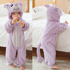 Cartoon Flannel Baby Rompers Unicorn Rabbit Dinosaur Pajamas Cotton Baby Boy Girls Animal Costume Baby Jumpsuit Kigurumi Outfits