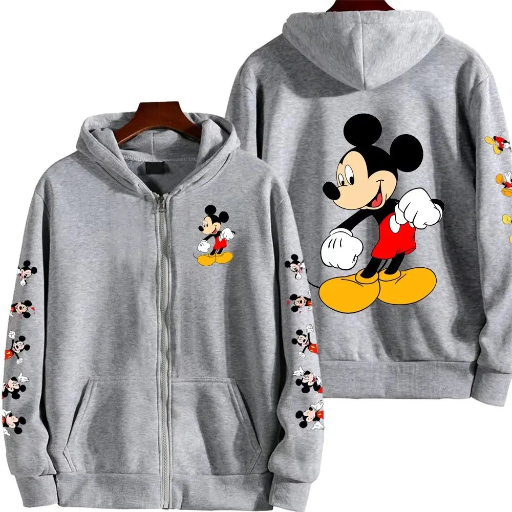 Unisex Disney Zip Up Hoodie Men Women Oversized Casual Long Sleeves Streetwear Sweatshirt Autumn Winter Trendy New Y2k Clothes