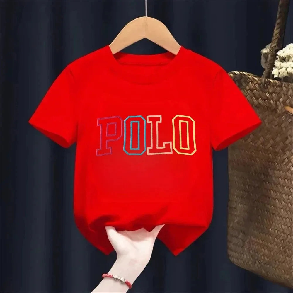 2026 Summer Kids Korean Style Simple 100% Cotton T Shirt for Children Trendy Letter Printed Tees Girls Daily Casual Sweatshirts