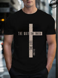Mens Jesus Is King T-Shirts,The Way The Truth The Life Tops,Bible Verse Jesus Shirt,Mens Christian T-Shirt,Cross Vintage Tees