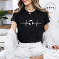 Women's T-shirts Music Note Heartbeat Printed T-Shirt Music Lover Funny Graphic Tee Shirts for Men Women Fashion T-Shirts Tops