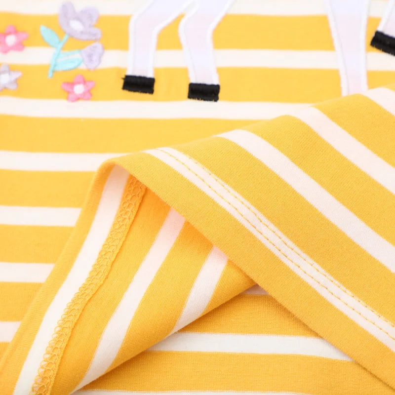 Jumping Meters 2-7T Striped Unicorn Cotton Girls T Shirts Summer Children's Clothes Short Sleeve Kids Tees Tops Baby Costume