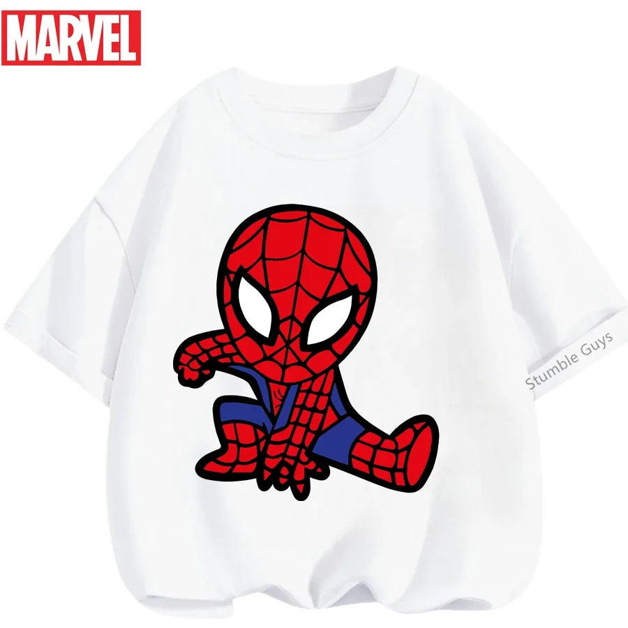 Boys Spiderman Clothes Girls Spider-Man Graphic T-Shirt Ages 3-14 Summer Marvel Kids Casual Tops