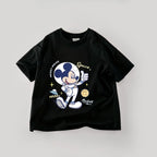 Disney Mickey Boys T Shirts Short Sleeved Tops Cartoon Cotton Kids Clothing Summer Casual Simple Children Tees Toddler Costume