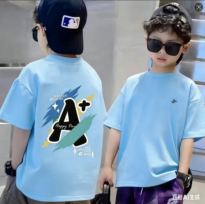 Nickelodeon Fashion children's cartoon print 100%pure cotton soft and fluffy T-shirt for medium-sized children,cute top for kids