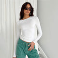 Women Casual Long Sleeve T-Shirts Spring Autumn Solid Slim Fit Pullovers Tees Shirts Female Streetwear Base Tees Tops