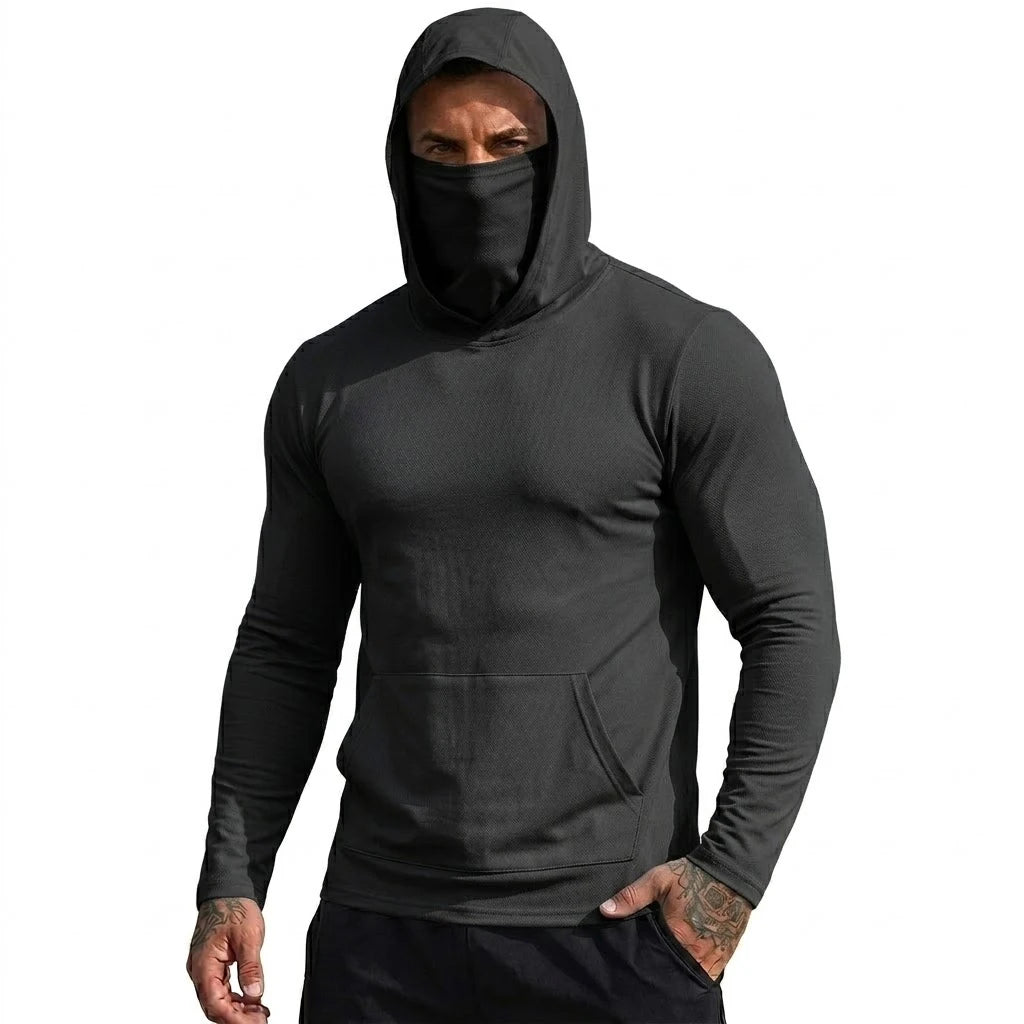 Mens UPF50+ Performance T-Shirt Hoodie Hiking Quick Dry Sweatshirts Sunscreen Fishing Wear Long Sleeve Sun Protection Tshirts