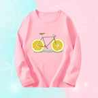Toddlers Autumn T-shirts For Girl Long Sleeve Cute Tee Shirts Biggirl Casual T-shirts Little Girl Cotton Spring T-shirts