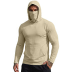 Mens UPF50+ Performance T-Shirt Hoodie Hiking Quick Dry Sweatshirts Sunscreen Fishing Wear Long Sleeve Sun Protection Tshirts