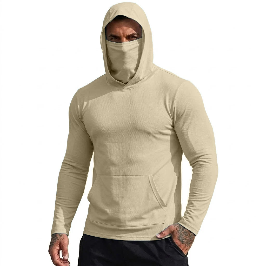 Mens UPF50+ Performance T-Shirt Hoodie Hiking Quick Dry Sweatshirts Sunscreen Fishing Wear Long Sleeve Sun Protection Tshirts