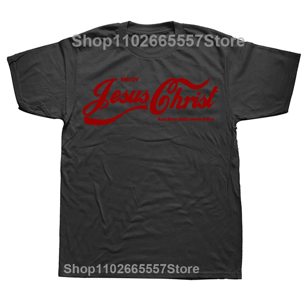 Funny Enjoy Jesus Christ The Real King Christian Graphic T-shirt Tshirt Men Women's Fashion Oversized 100% Faith Prayer T Shirt