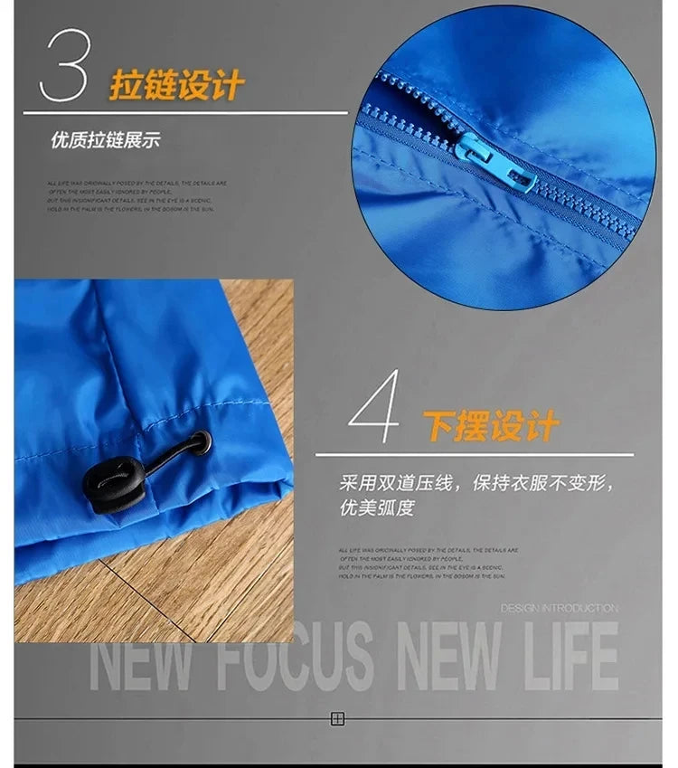 2026 New Spring and Autumn Men's Plus-size Casual Fashion Zippered Outdoor Windproof and Sun-proof Windbreaker Jacket