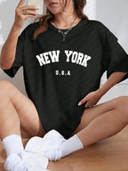 U.S.A New York USA City Street Printed Women T Shirts Breathable Summer T-Shirt Fashion Plus Size Clothing O-Neck Short Sleeve