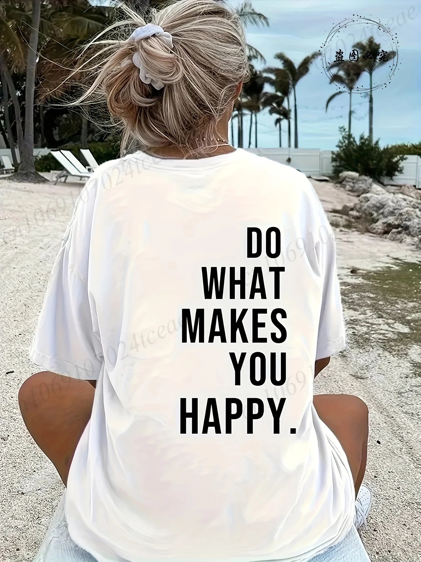 Do What Makes You Happy Printed T-Shirts for Women Tee Tops Funny Letters Unisex Clothing Short Sleeve Women's T-Shirts Clothing