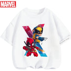 Summer Boys Girls Hulk T-Shirt 3-14 Years Marvel Super Hero Kids Spiderman Breathable Short Sleeve Avengers Soft Tee