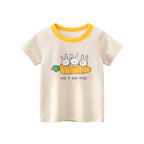 2025 Summer 2-8 Years Kids Girl Shorts Sleeve T-shirts Printed Little Girl Top Baby Girl T Shirts Children Toddler Girl Clothes