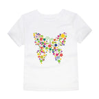 Girls Clothes 2 to 3 4 5 6 7 8 9 10 11 12 13 14 Years 100% Cotton 2024 Summer T Shirts Yellow Butterfly Floral Tee Shirt Tops