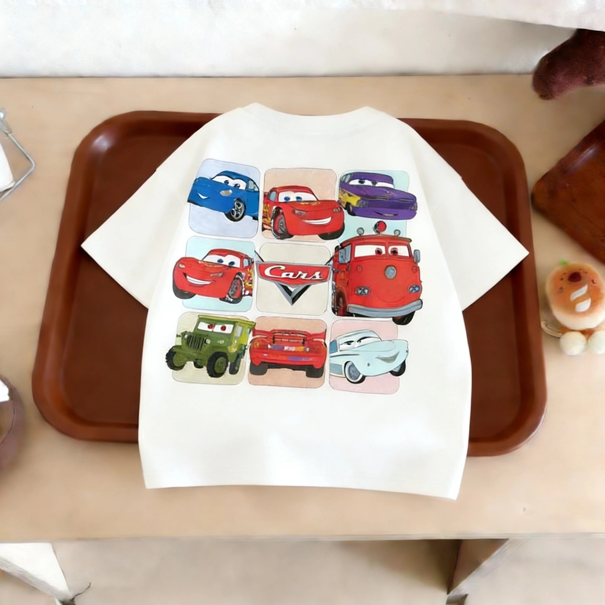 Summer Clothing Printed Cartoon Car Boys Tshirts Tops Short-sleeved Children's Wear Round Collar T-shirt Kids Costume T Shirts