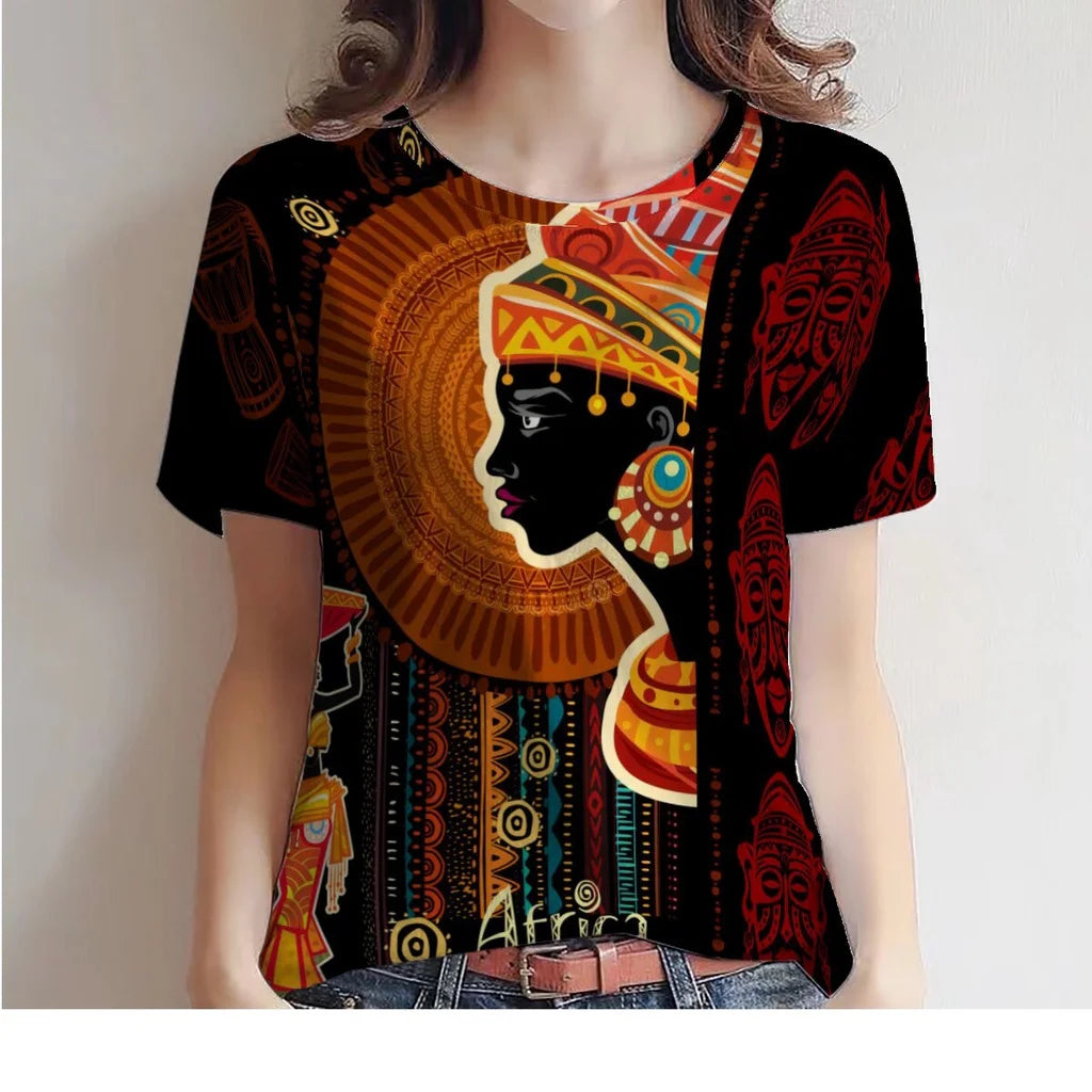 Women's T-Shirt for Women Summer Short Sleeve Loose Casual Flower Printed Top Indian Pattern Pullover T Shirts for Girls Sweater