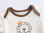 Kavkas 3 Pcs/lot Baby Boy Bodysuit 100% Cotton Lion Print 3M 6M 9M 12M Newborn Girls Clothes Summer Body Clothing
