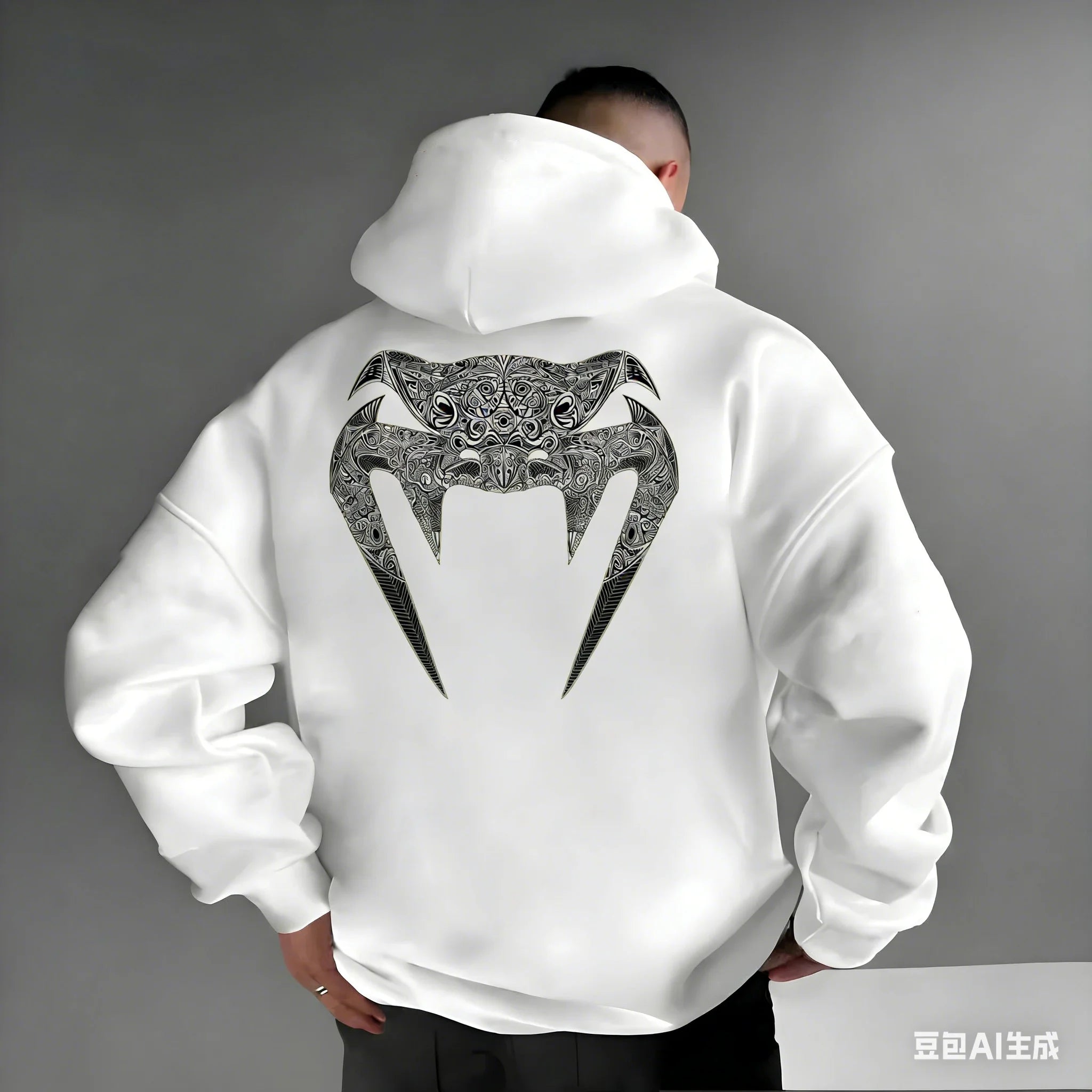 Men's Pattern Hoodies –Bold Back Prints MMA Inspired Streetwear Loose Fit Perfect for Gym  Casual Wear Limited Edition Designs