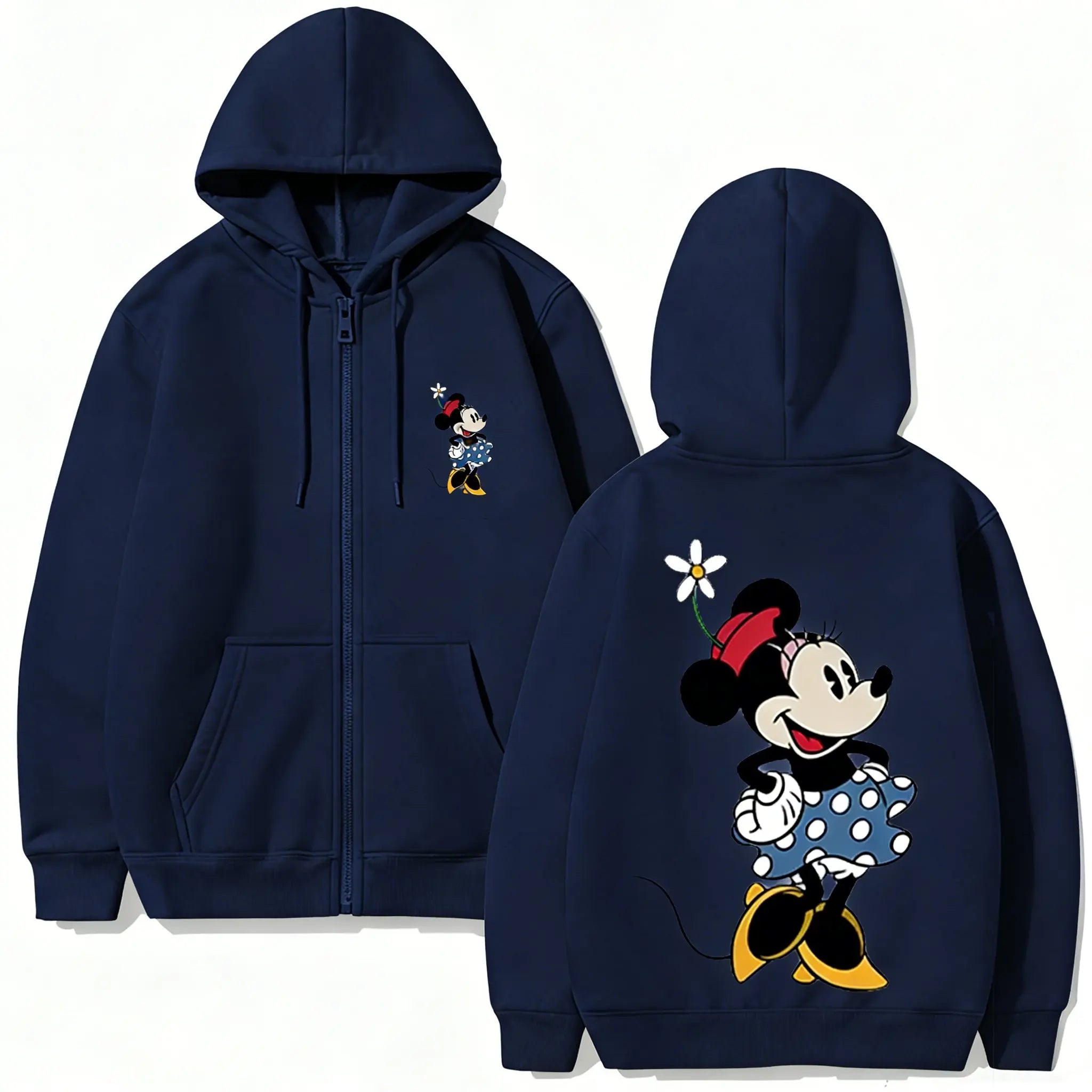 Disney Mickey Minnie Couple Hoodie Zip Up Graphic Print Sweatshirt Cartoon Jacket Casual Tops Streetwear 2026 Spring Autumn Y2k