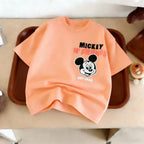Disney Donald Duck T-shirt Summer Kids Clothing Printed Cartoon Short Sleeve Tops Popular Design Baby Boys T Shirts Crewneck