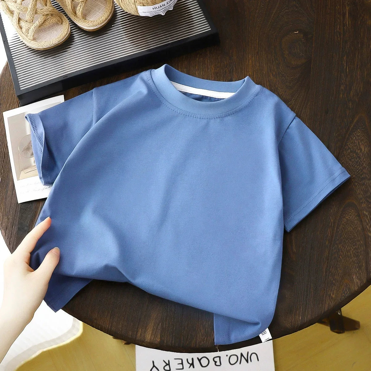 2025 Children's Cotton Short Sleeve White Red Black T-shirt Girls' Summer Baby Clothes Kids Boys' Tops