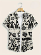 Hawaii Shirts for Men 3D Paisley Graphic Short-sleeved T-shirt Casual Lapel Buttons Male Tops Summer Oversized Bohemian Man Tees