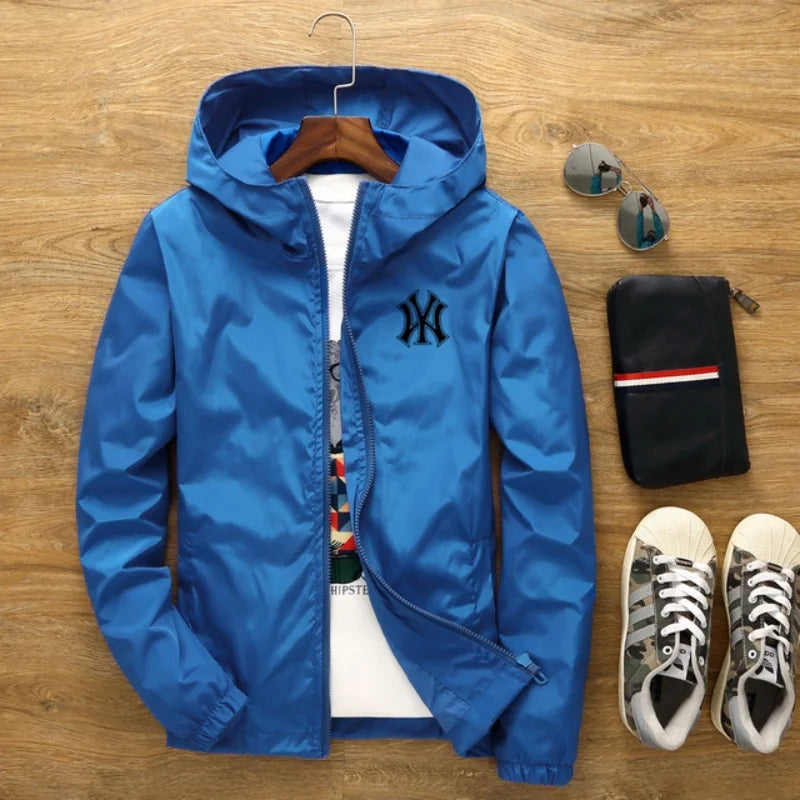 2026 New Spring and Autumn Men's Plus-size Casual Fashion Zippered Outdoor Windproof and Sun-proof Windbreaker Jacket