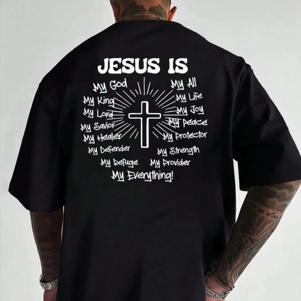 Men's Graphic T-Shirt Jesus Cross Faith Daily Wear 100% Cotton Unisex Gift Idea For Him Her Religious Apparel Spiritual Clothing