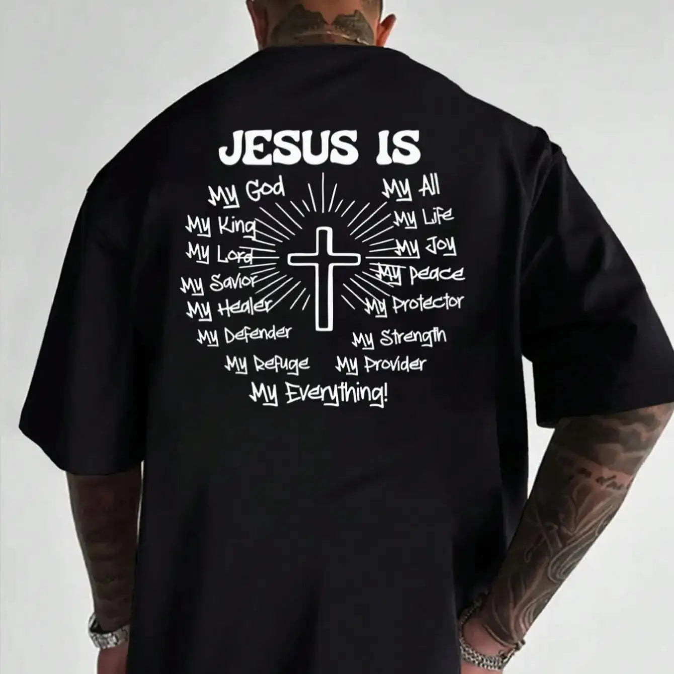 Men's Graphic T-Shirt Jesus Cross Faith Daily Wear 100% Cotton Unisex Gift Idea For Him Her Religious Apparel Spiritual Clothing