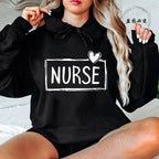 Nurse Print Women Hoodies, Casual Nurse Life Graphic Sweatshirts Tops, Nursing Student Gift, Soft Long Sleeve Hoodies for Ladies
