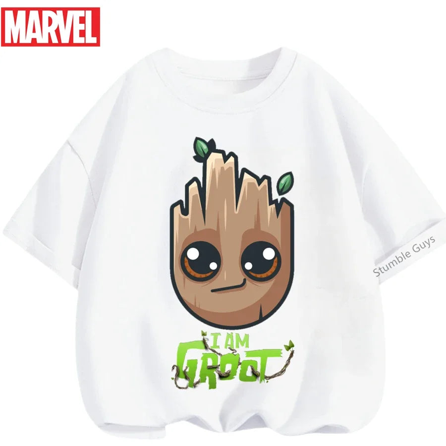 Summer Boys Girls Hulk T-Shirt 3-14 Years Marvel Super Hero Kids Spiderman Breathable Short Sleeve Avengers Soft Tee