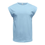 Amazon cross-border American summer new vest men's loose youth casual solid color thin shoulder T-shirt for men