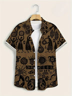Hawaii Shirts for Men 3D Paisley Graphic Short-sleeved T-shirt Casual Lapel Buttons Male Tops Summer Oversized Bohemian Man Tees