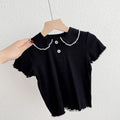 1pcs Kid Summer Cute Sweet Tee Childrens T-shirt Casual Fashion Short Sleeve T shirt Trendy Soft Girl Clothes Child Ice Silk Top