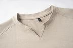 Korean Men's Casual and Fashionable Small V-neck Solid Color Short Sleeved T-shirt Comfortable Summer Versatile Top