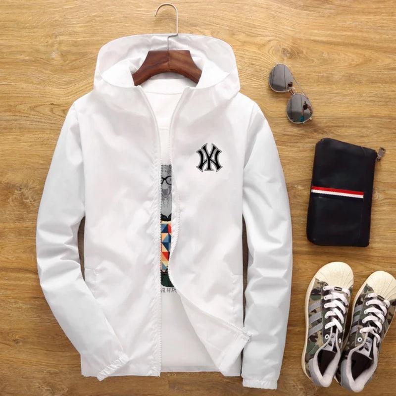 2026 New Spring and Autumn Men's Plus-size Casual Fashion Zippered Outdoor Windproof and Sun-proof Windbreaker Jacket