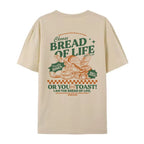 Bread of Life Funny Christian T-Shirt Bible Verse Inspirational Graphic Tee Loose Retro Jesus Faith Men Shirt Vintage Unisex Top