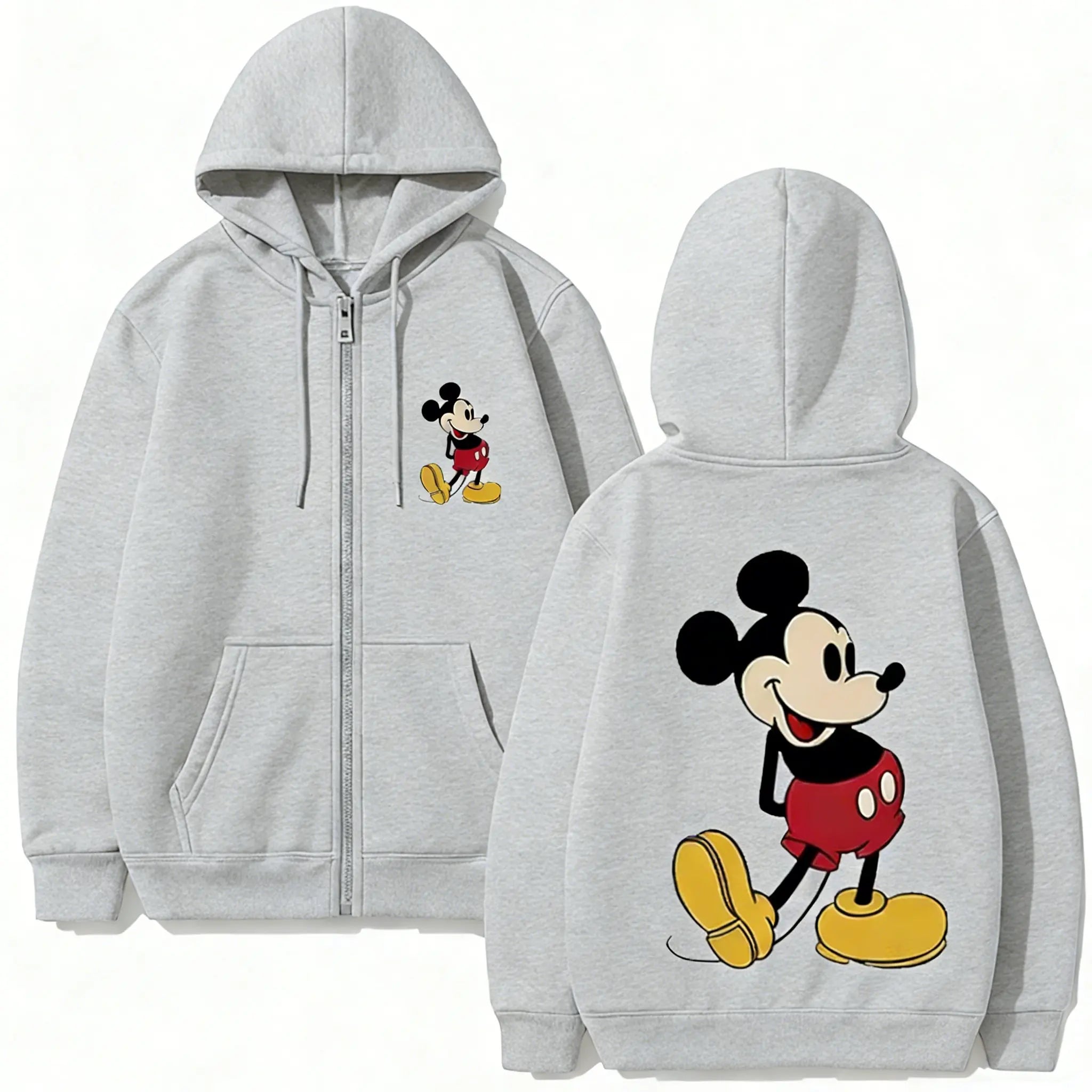 Disney Mickey Minnie Couple Hoodie Zip Up Graphic Print Sweatshirt Cartoon Jacket Casual Tops Streetwear 2026 Spring Autumn Y2k