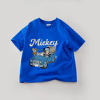 Disney Mickey Boys T Shirts Short Sleeved Tops Cartoon Cotton Kids Clothing Summer Casual Simple Children Tees Toddler Costume