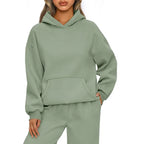Autumn Winter Casual Sports hoodie Sweatshirt Solid-color long-sleeve Women's Fashion Loose hoodie Women's tops pullover