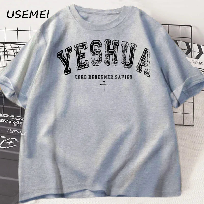 Vintage Yeshua Tshirt Christian Yeshua T Shirt Religious Aesthetic Faith Clothing Jesus Bible Verse T-shirt Men Women Clothing