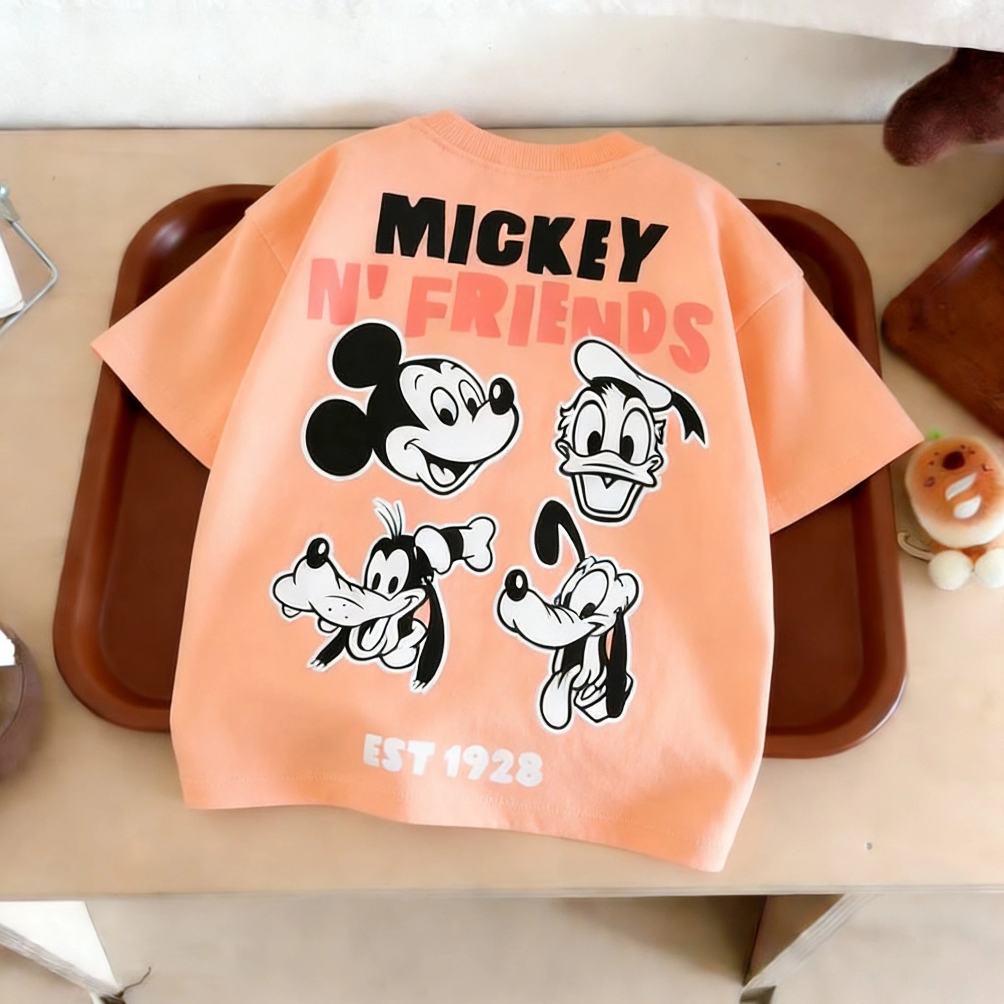 Disney Donald Duck T-shirt Summer Kids Clothing Printed Cartoon Short Sleeve Tops Popular Design Baby Boys T Shirts Crewneck