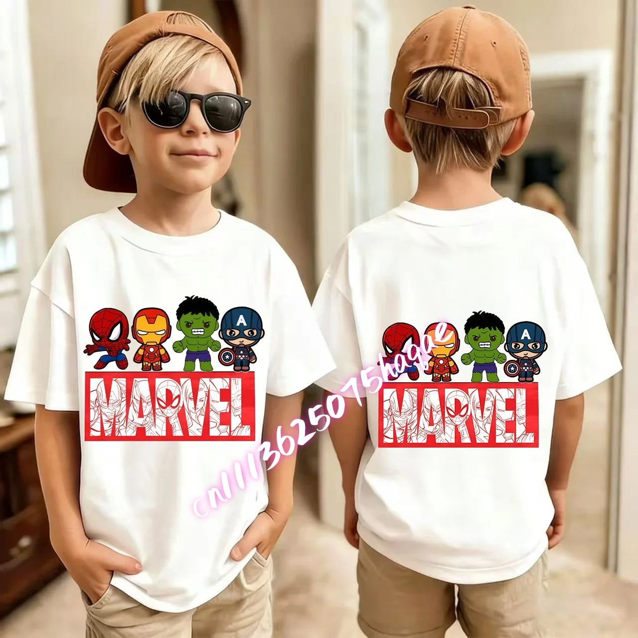 Kids Summer Cute Spider-Man Print Children's Short-Sleeved T-Shirt for Girls Boys 100% Cotton - Fashionable Short Sleeve