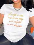 Accept What Is Women's Tee - Inspirational Faith Quote Graphic Black Top